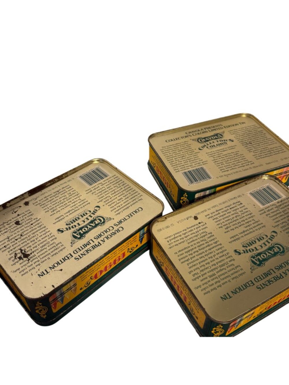 Rusted Crayola Collectors Colors Limited Edition Metal Box Tin Set 3 Vintage Lot - Picture 4 of 9